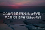 公众如何看待探花视频app新闻？，公众如何看待探花视频app新闻