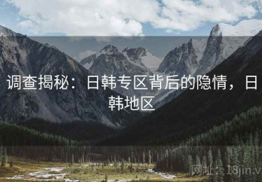 调查揭秘：日韩专区背后的隐情，日韩地区