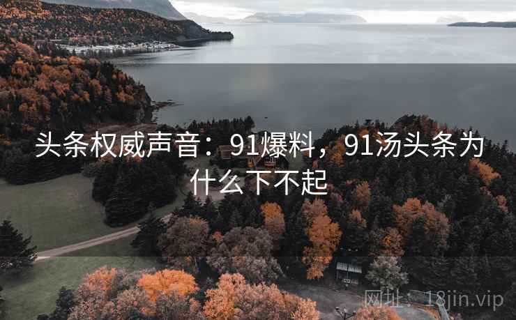 头条权威声音：91爆料，91汤头条为什么下不起
