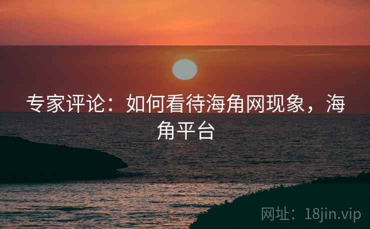 专家评论：如何看待海角网现象，海角平台