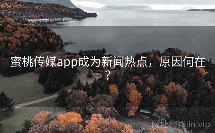 蜜桃传媒app成为新闻热点，原因何在？