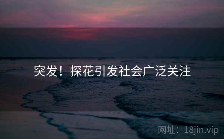 突发！探花引发社会广泛关注